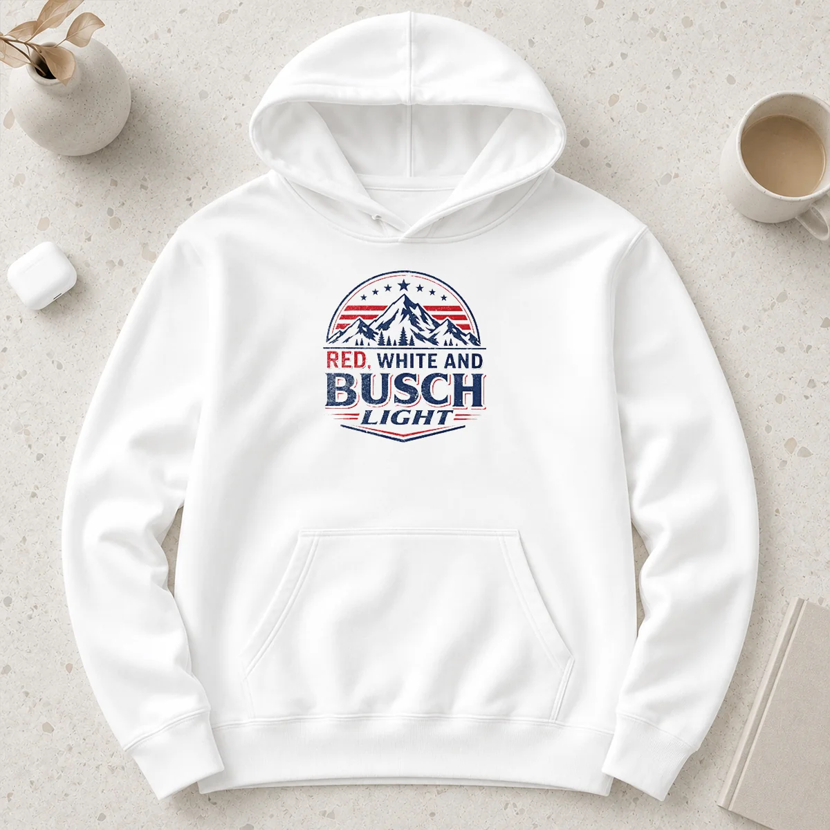 Premium Busch Light Mountain Apparel Red White And Busch Light 250 USA 4th Of July Hoodie