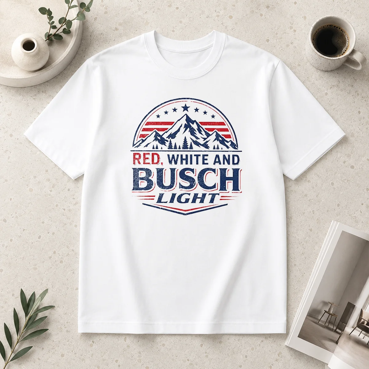 Premium Busch Light Mountain Apparel Red Shirt Premium Busch Light Mountain Apparel Red Shirt