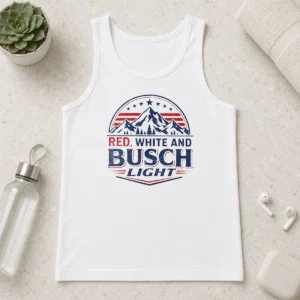 Premium Busch Light Mountain Apparel Red White And Busch Light 250 USA 4th Of July Tank Top