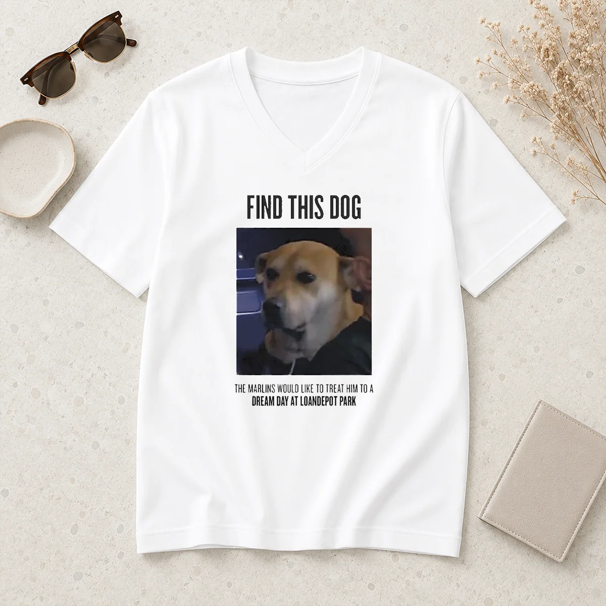 Premium Find This Dog The Marlins V-Neck Shirt Premium Find This Dog The Marlins V-Neck Shirt