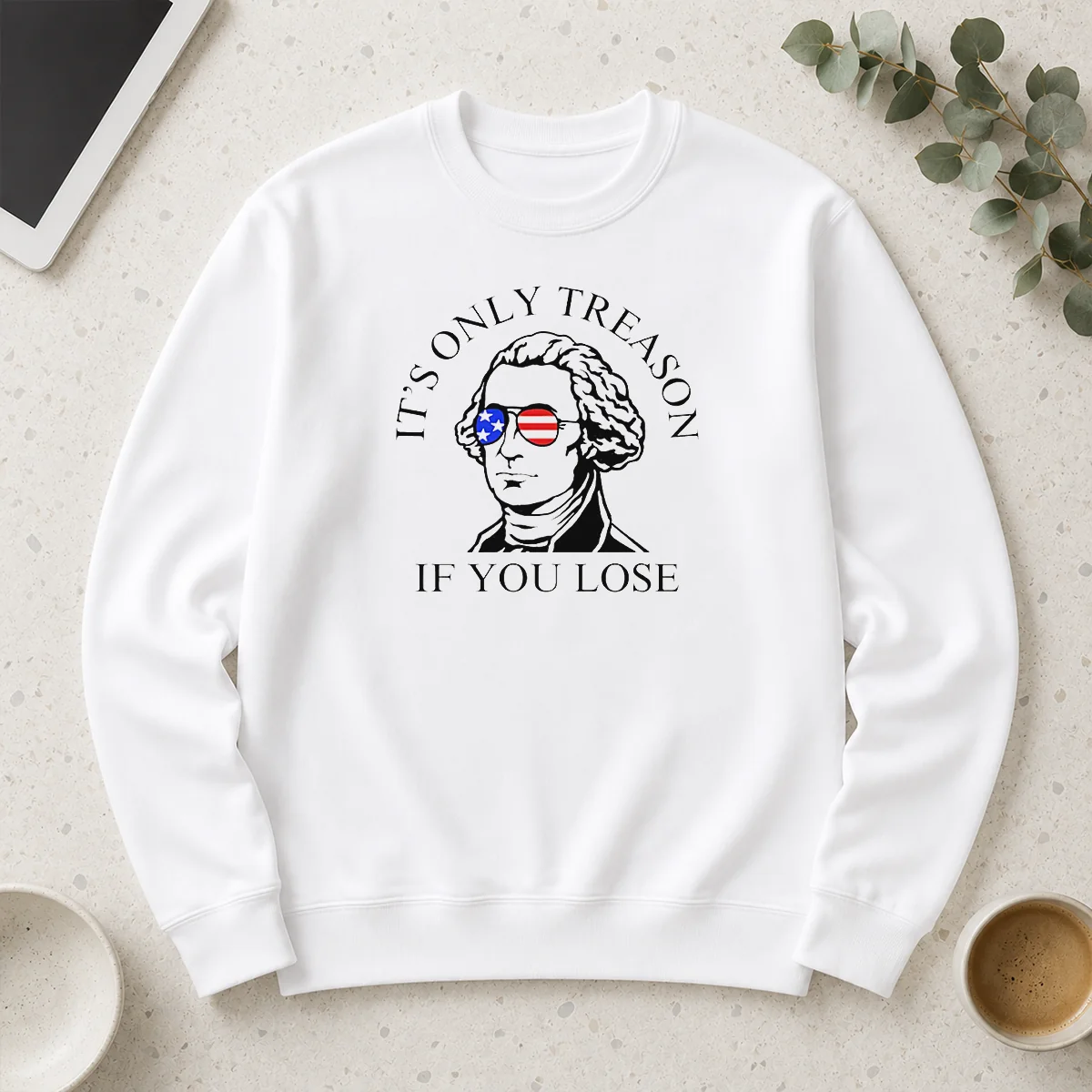 Premium George Washington American Flag Sunglasses Its Only Treason If You Lose long sleeve shirt in navy blue