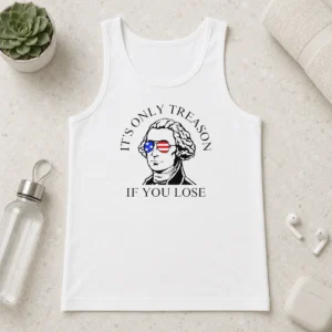 Premium George Washington American Flag Sunglasses Its Only Treason If You Lose Tank Top