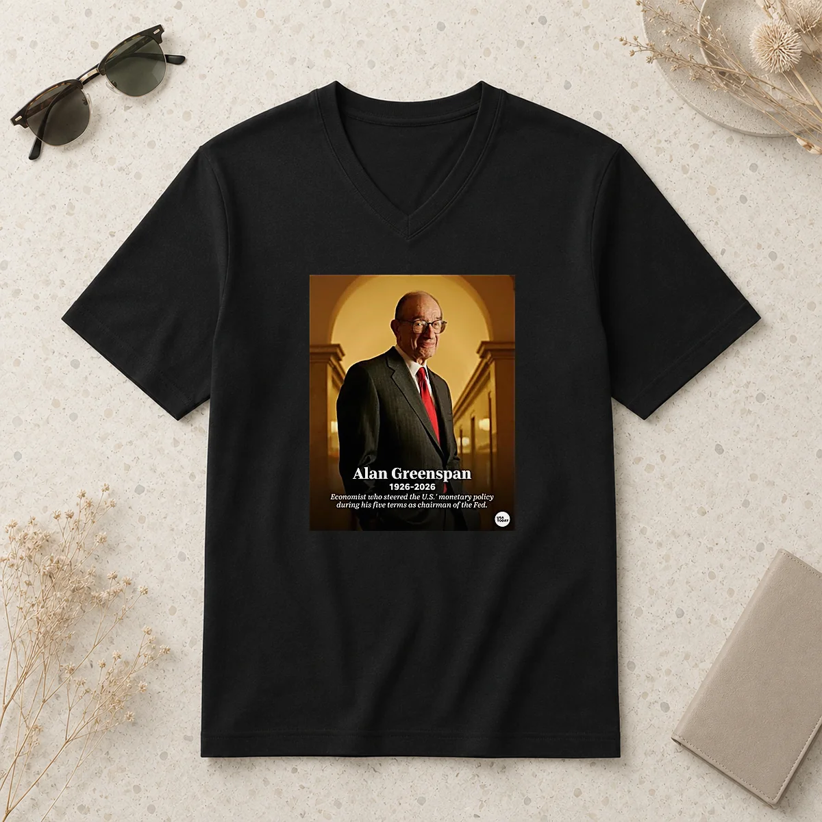 Pretty Alan Greenspan 1926 2026 Economist V-Neck Shirt Pretty Alan Greenspan 1926 2026 Economist V-Neck Shirt