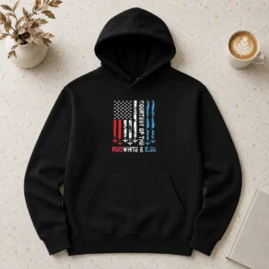 Pretty Courtesy Of The Red White And Blue America US Flag Patriotic 4th Of July Hoodie