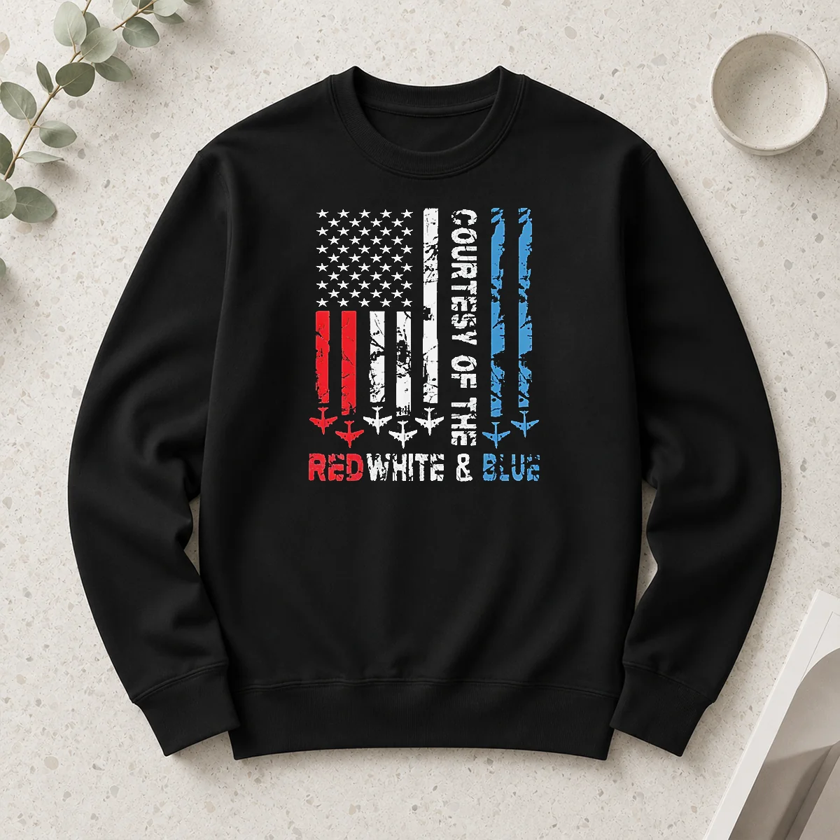 Pretty Courtesy Of The Red White And Blue America US Flag Patriotic 4th Of July Long Sleeve Shirt