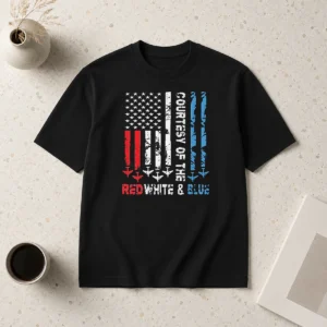 Pretty Courtesy Of The Red White And Blue America US Flag Patriotic 4th Of July