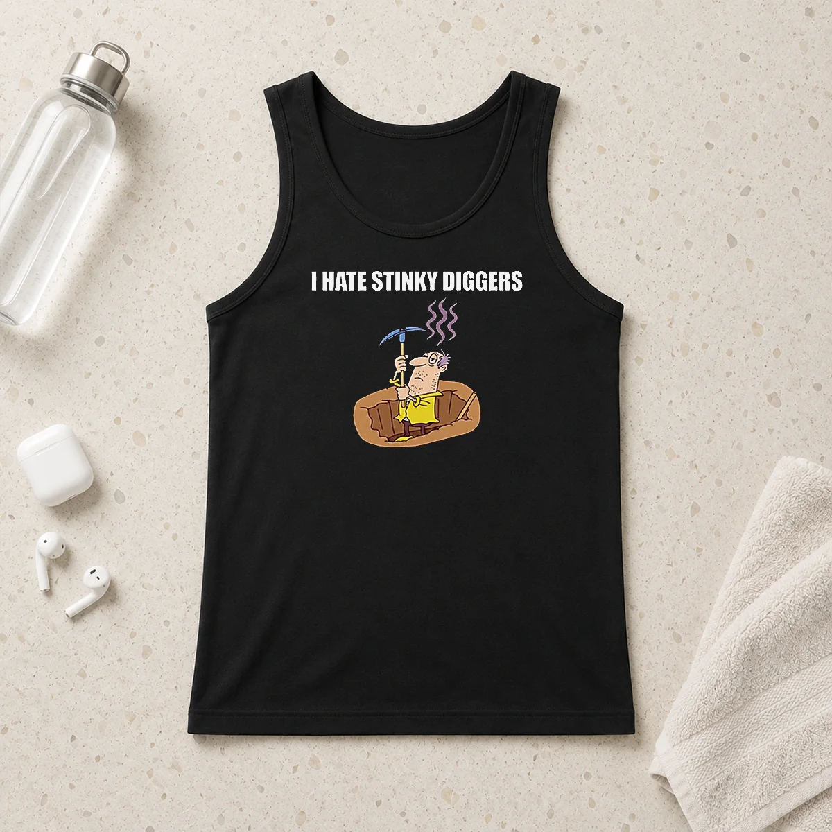 Pretty I Hate Stinky Diggers Funny Humor Cartoon Tank Top