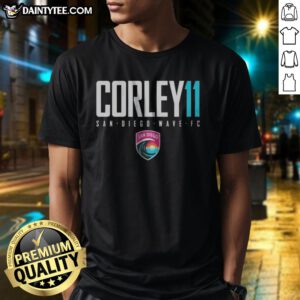 Pretty San Diego Wave FC Corley 11 San Diego Wave FC Shirt featuring vibrant team colors and graphics.