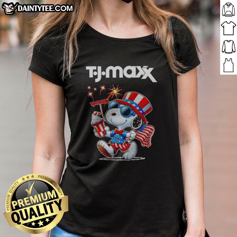 Pretty Snoopy X TJ Maxx Fourth Of July American 250 Years 1776 2026 Fireworks Shirt on Ladies Shirt Pretty Snoopy X TJ Maxx Fourth Of July American 250 Years 1776 2026 Fireworks Shirt shown as a ladies shirt preview