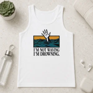 Awesome I'M Not Waving I'M Drowning Tank Top