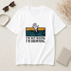 Awesome I'M Not Waving I'M Drowning V-Neck Shirt