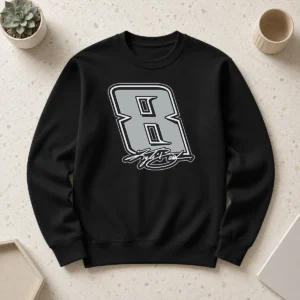 Awesome Kyle Busch Black No 8 Signature Sweater featuring bold black fabric and signature design