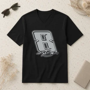Awesome Kyle Busch Black No 8 Signature V-Neck Shirt