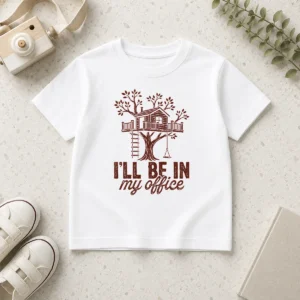 Awesome Nice Treehouse Office I'Ll Be In My Office Kids T-Shirt