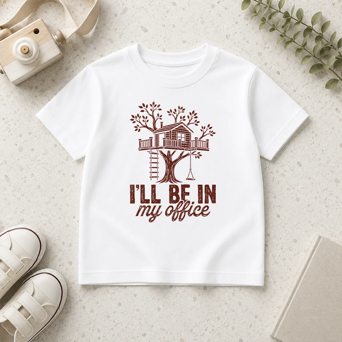 Awesome Nice Treehouse Office I'Ll Be In My Office Kids T-Shirt