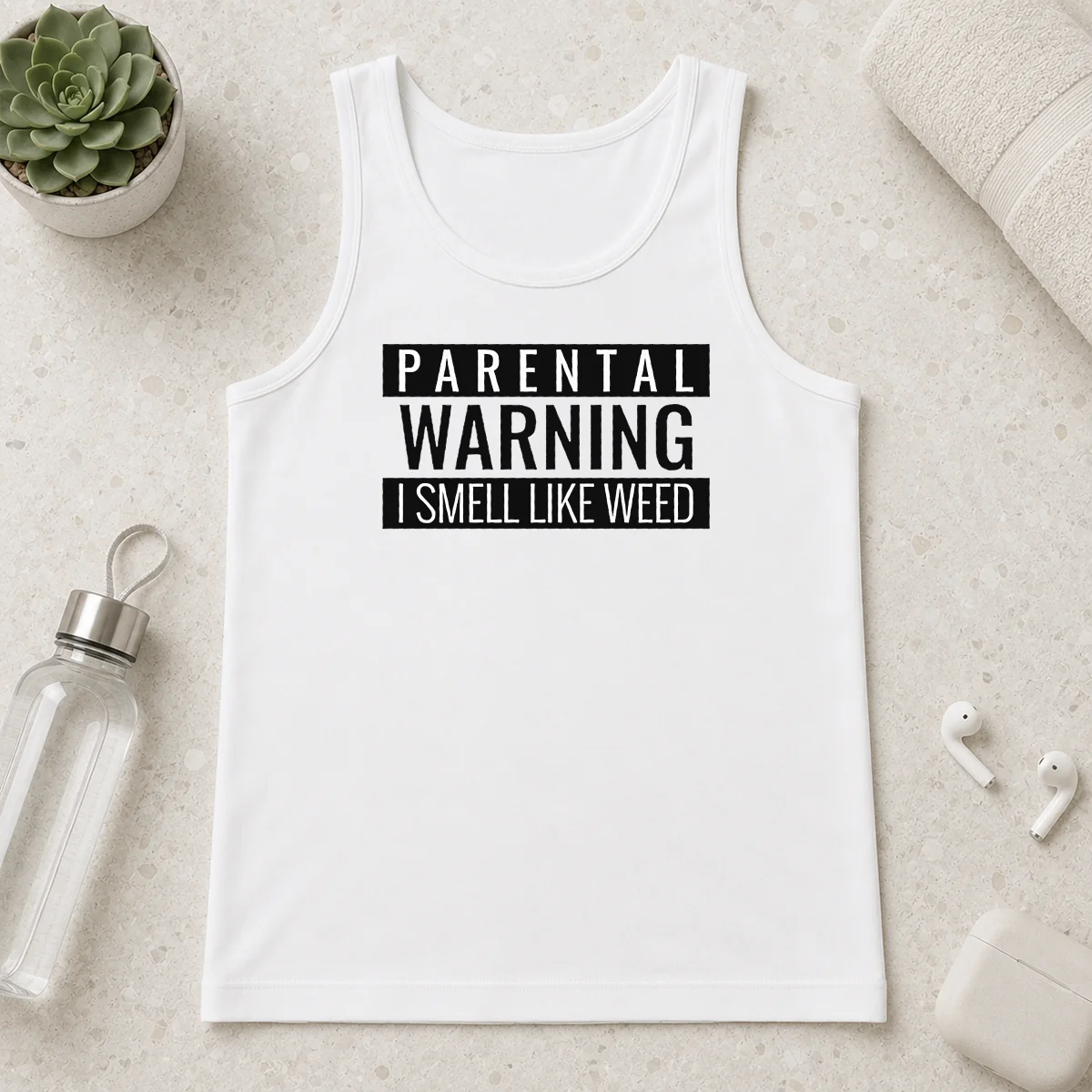 Awesome Parental Warning I Smell Like Weed Tank Top