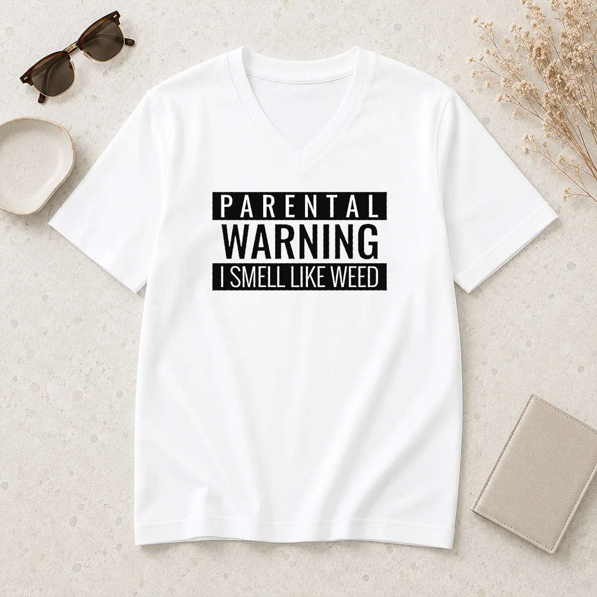 Awesome Parental Warning I Smell Like V-Neck Shirt Awesome Parental Warning I Smell Like V-Neck Shirt