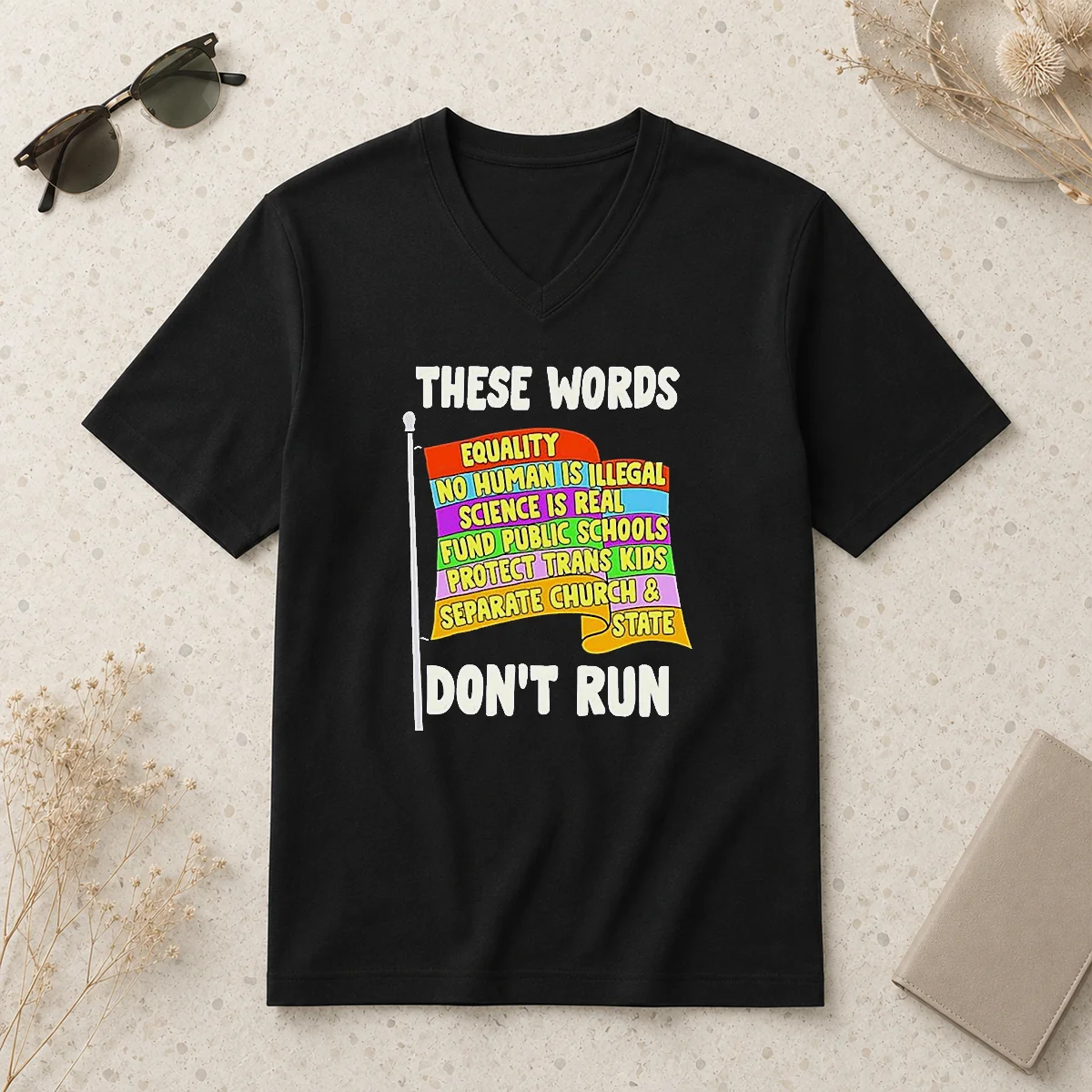 Awesome Pretty Equality No Human Is V-Neck Shirt Awesome Pretty Equality No Human Is V-Neck Shirt