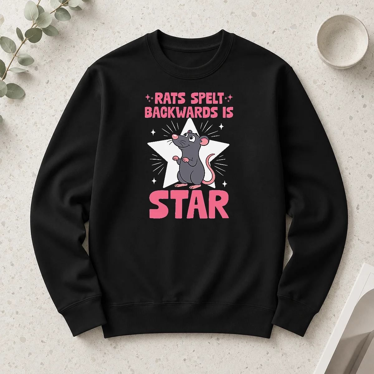 Funny Official Rat Humor Gift Rats Spelt Backwards Is Star Long Sleeve Shirt