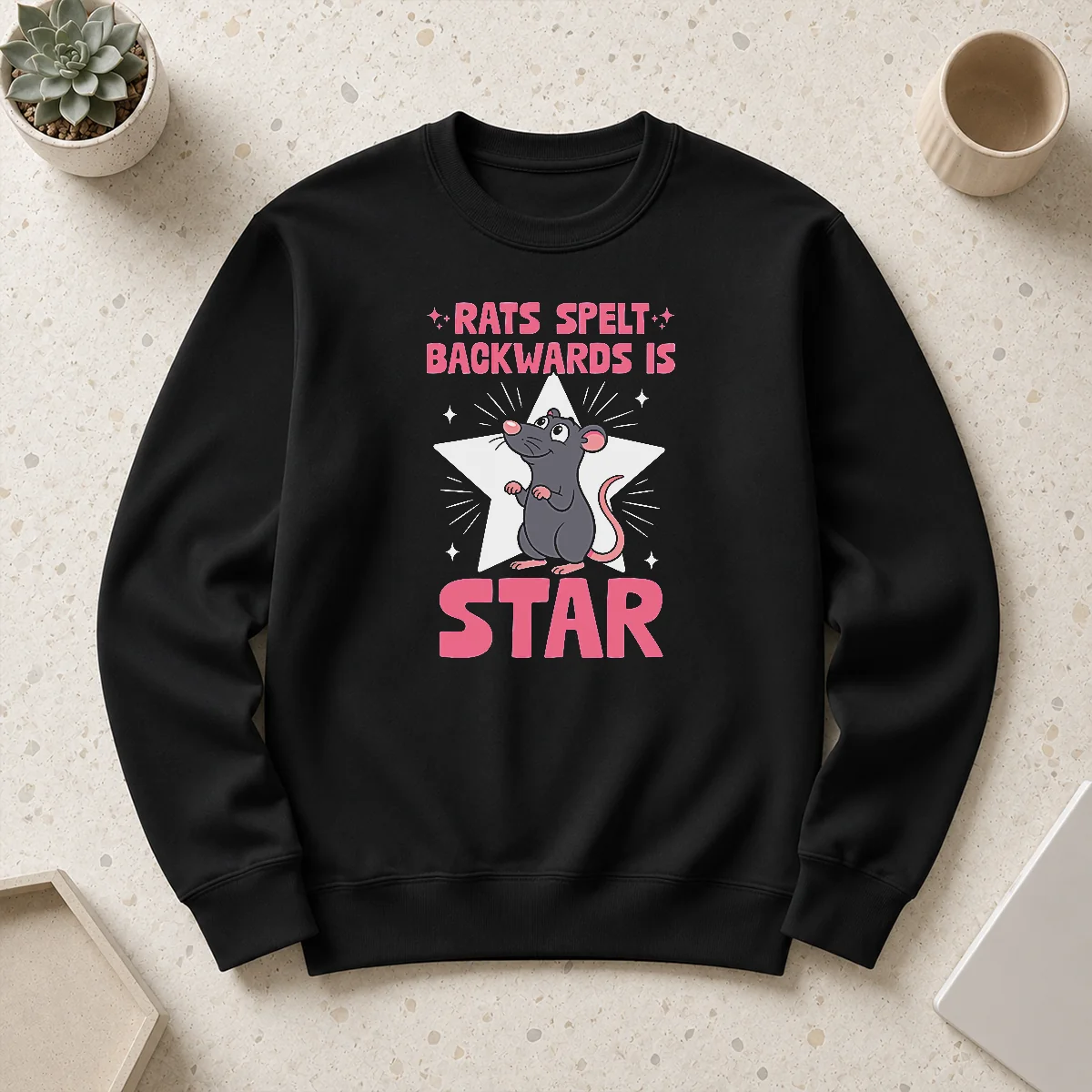 Funny Official Rat Humor Gift Rats Spelt Backwards Is Star Sweater