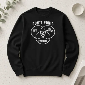 Funny Original Don'T Panic Life The Universe And Everything 42 Long Sleeve Shirt