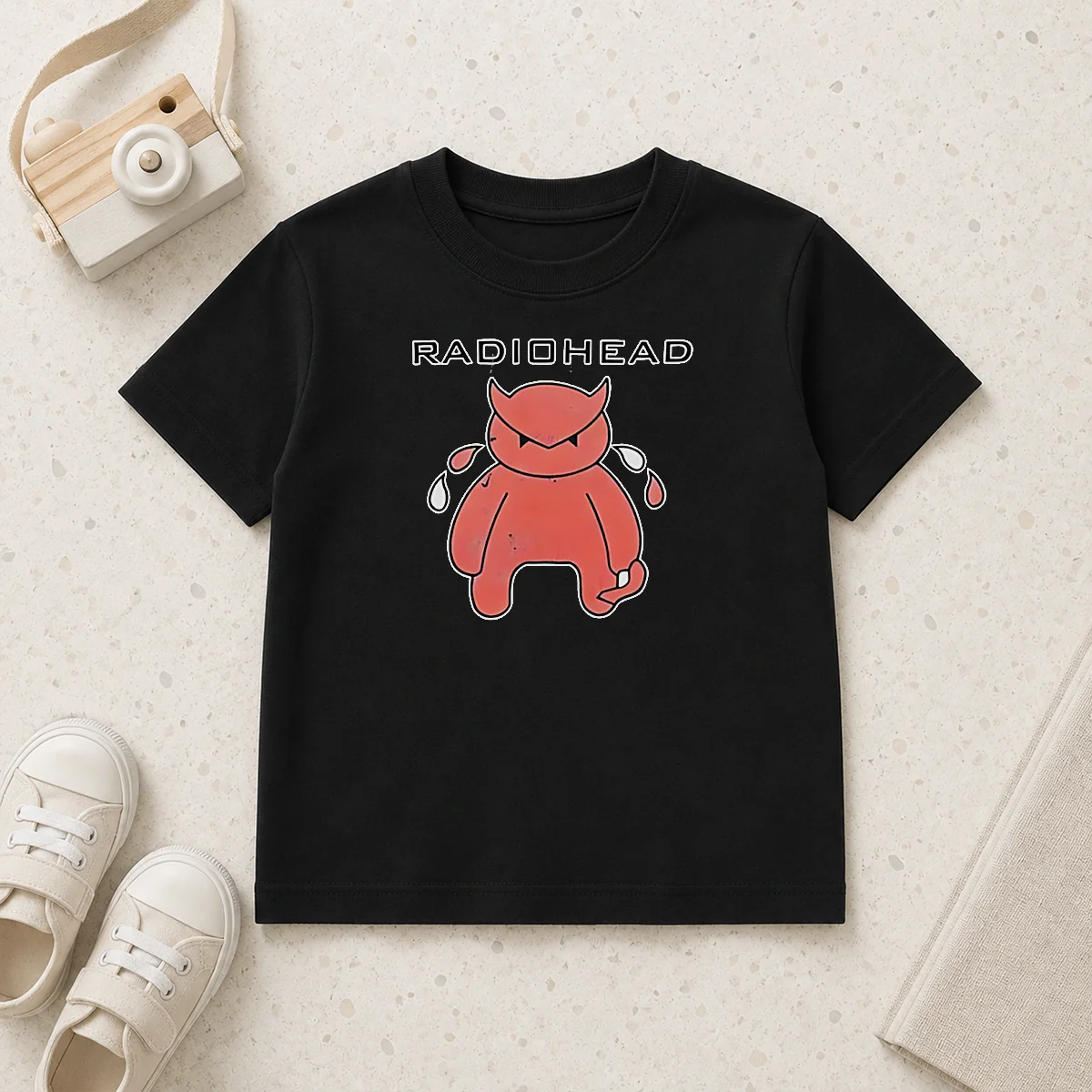 Funny Radiohead Distressed Crying Devil Character Kids T-Shirt