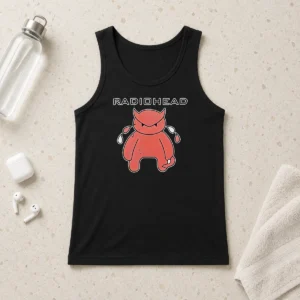 Funny Radiohead Distressed Crying Devil Character Tank Top