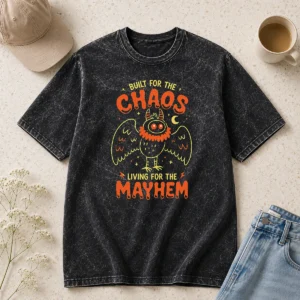Good Built For Chaos Living For The Mayhem Washed T-Shirt