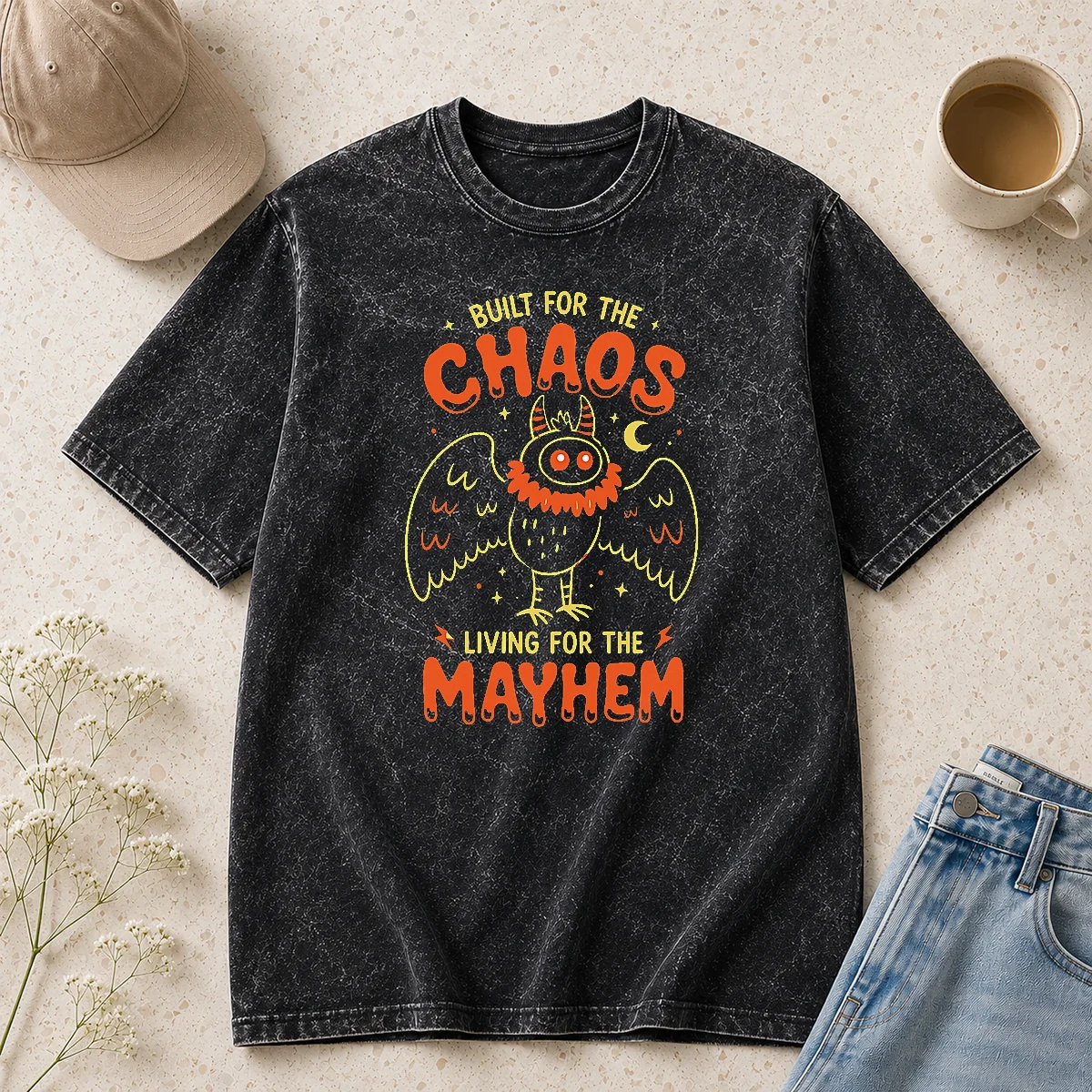 Good Built For Chaos Living For The Mayhem Washed T-Shirt