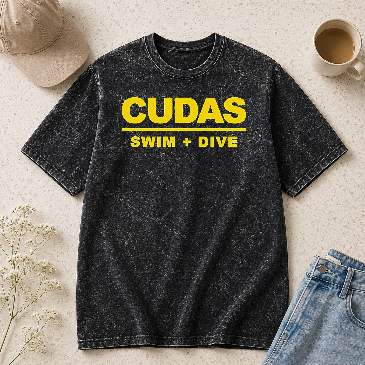 Good Cudas Swim And Dive Team Logo Washed T-Shirt