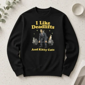 Good Deadlifts And Kitties Businessman Long Sleeve Shirt