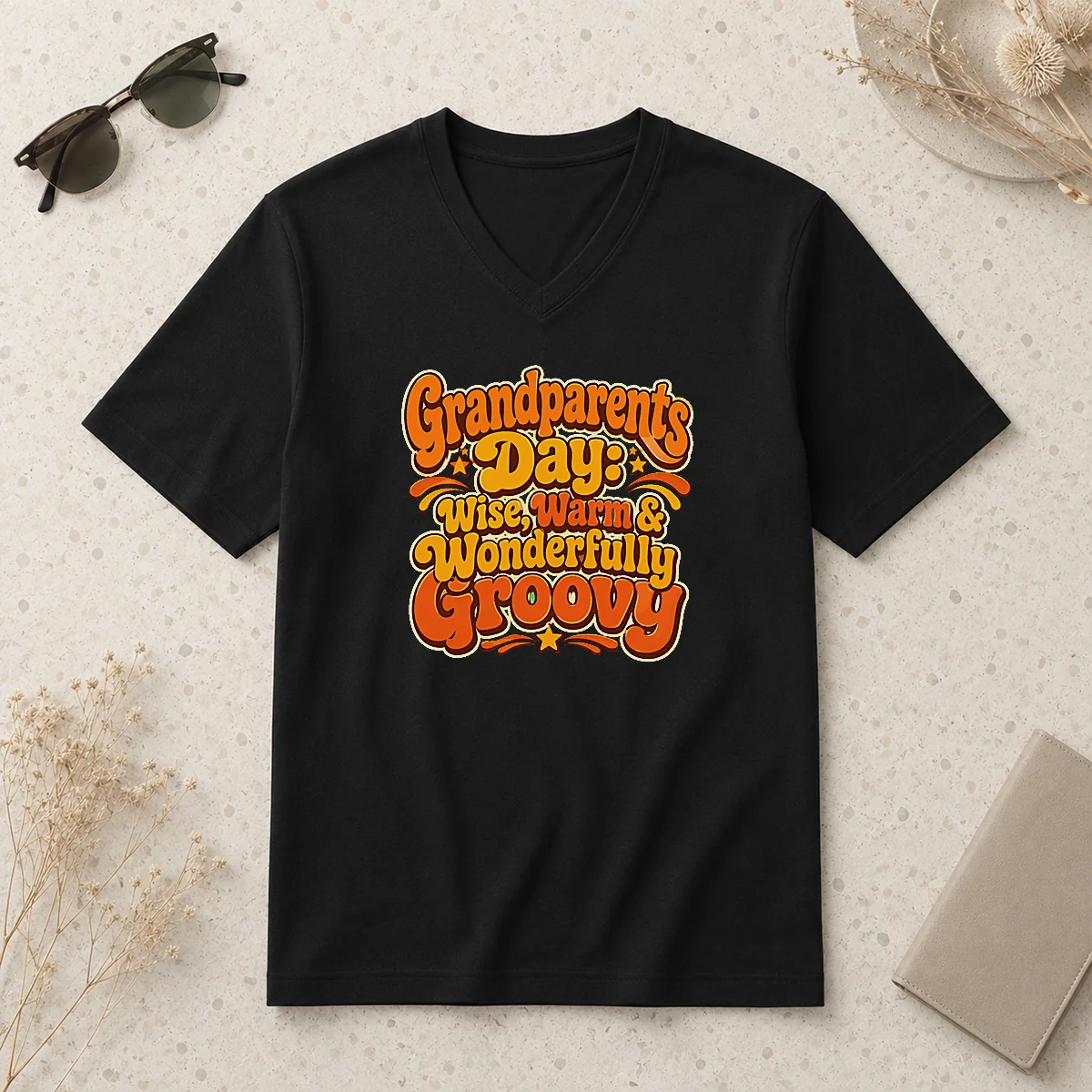 Good Grandparents Day Groovy Retro Tee V-Neck Shirt Good Grandparents Day Groovy Retro Tee V-Neck Shirt