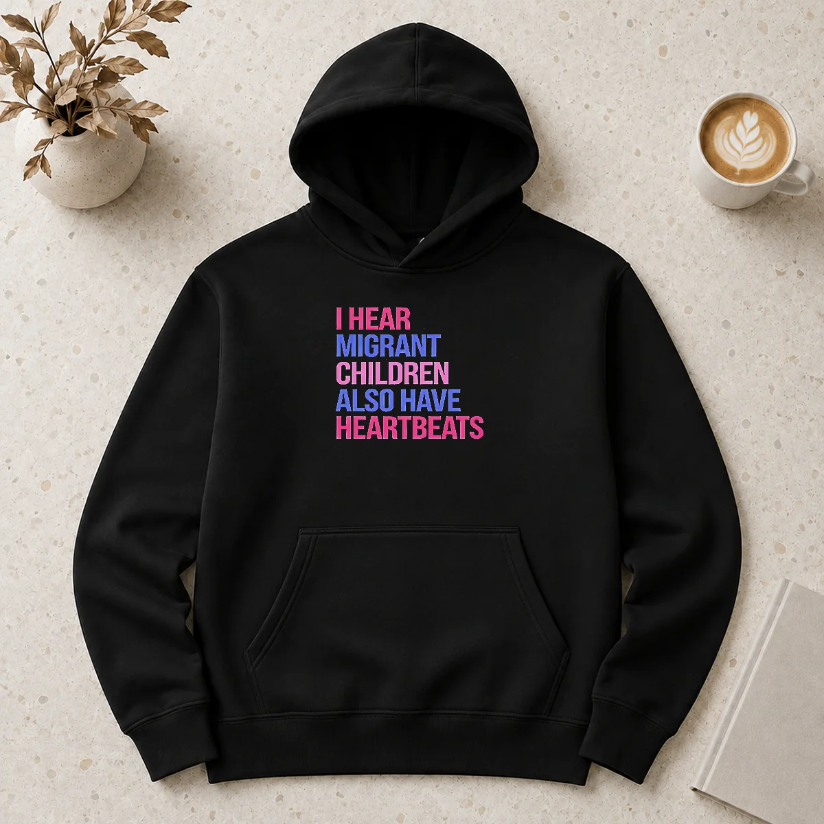 Good I Hear Migrant Children Also Have Heartbeats Bold Statement Text Shirt - Image 5