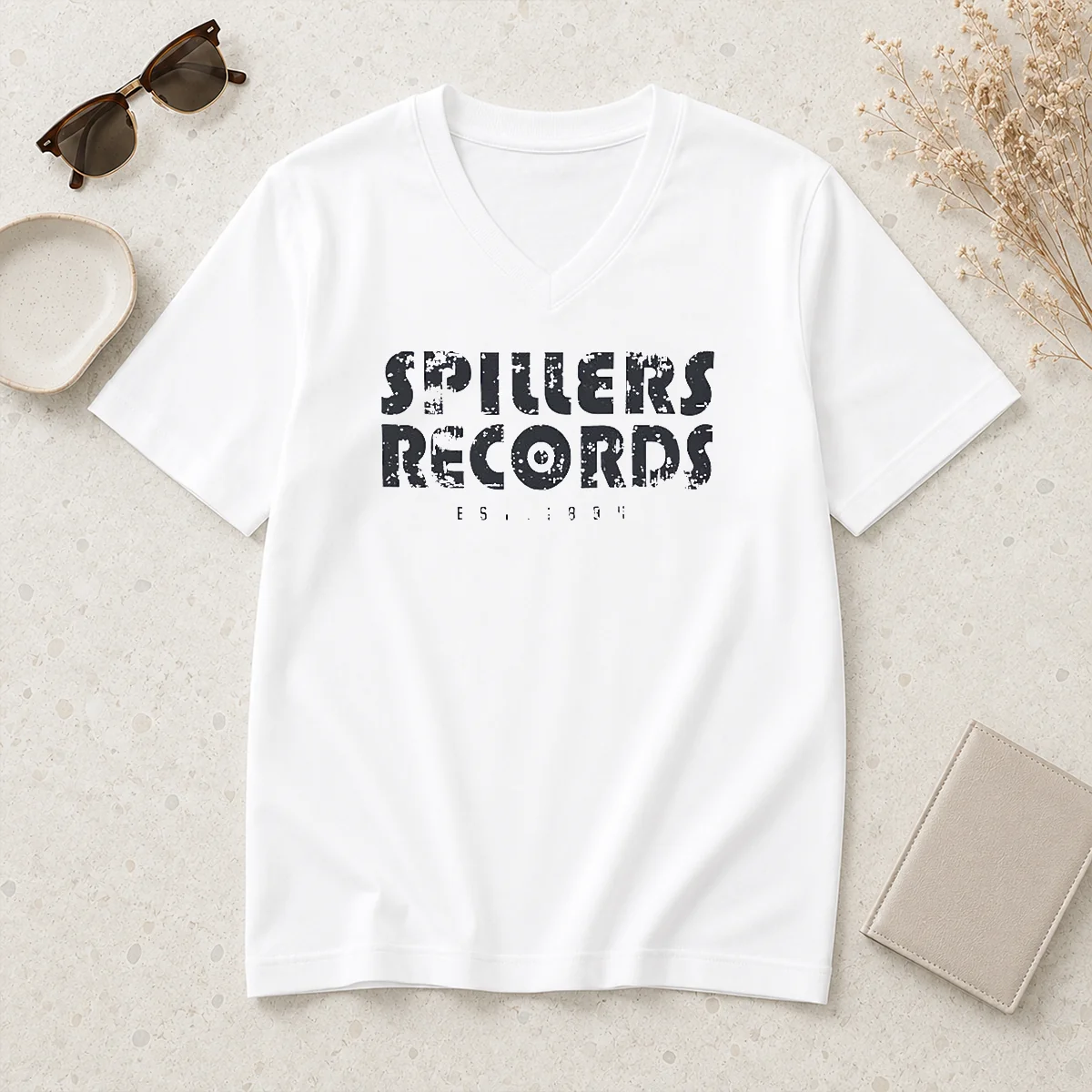 Good Nice Spillers Records Est 1894 V-Neck Shirt Good Nice Spillers Records Est 1894 V-Neck Shirt