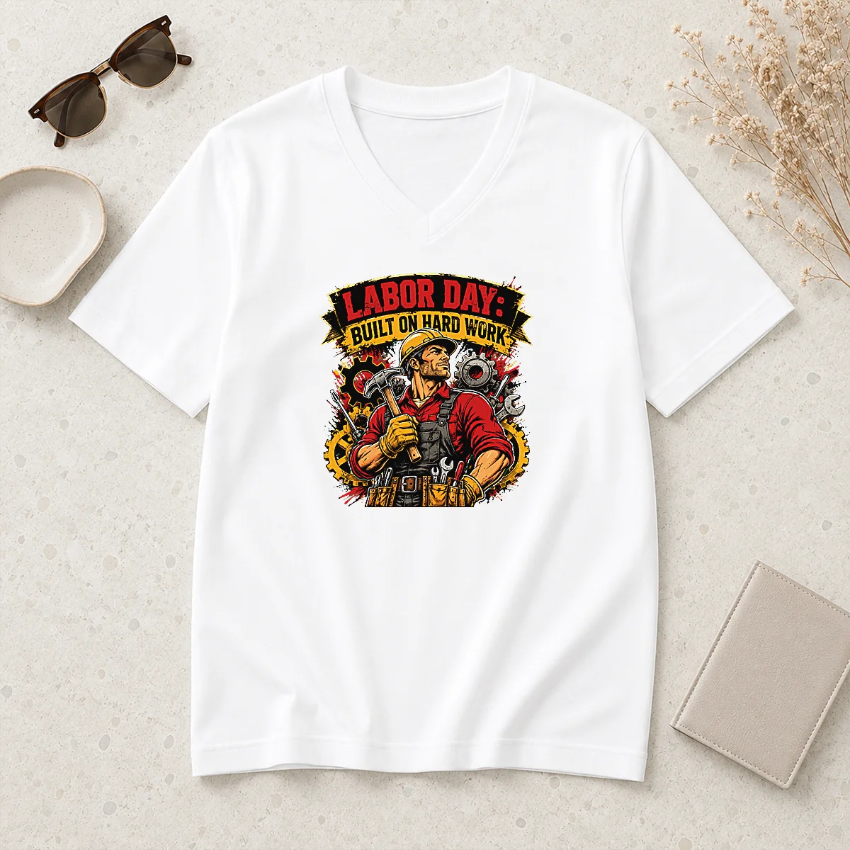 Good Original Labor Day Celebration Pride V-Neck Shirt Good Original Labor Day Celebration Pride V-Neck Shirt