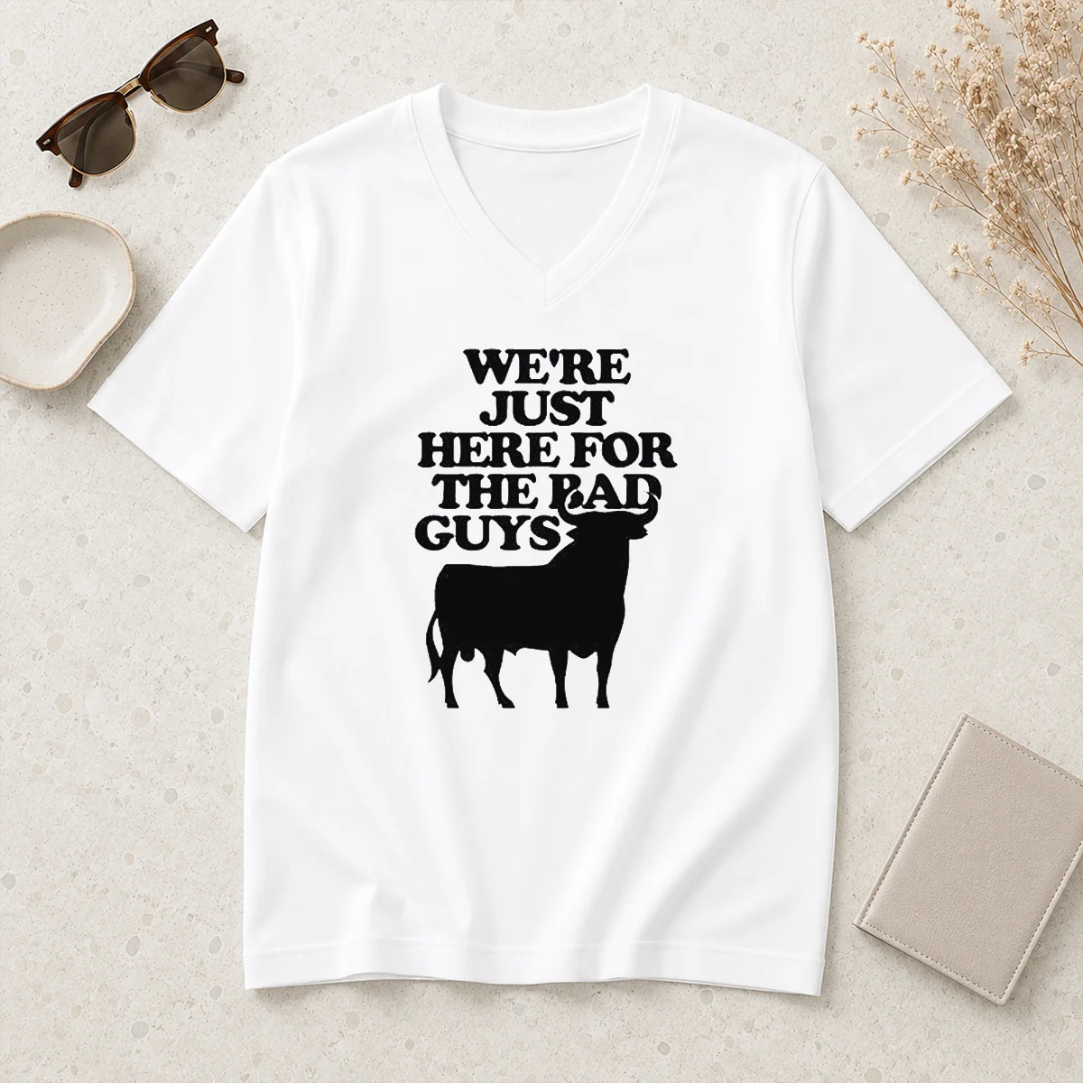 Good Premium Bull We Are Just V-Neck Shirt Good Premium Bull We Are Just V-Neck Shirt