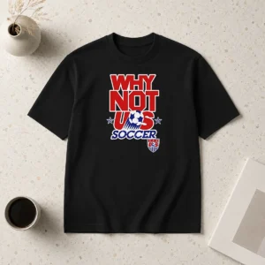 Good United States Soccer Team Why Not US Soccer t shirt in classic crew neck style, navy blue color