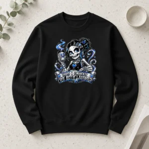 Happy Awesome Skeleton Girl Coffee Quote Y2K Long Sleeve Shirt
