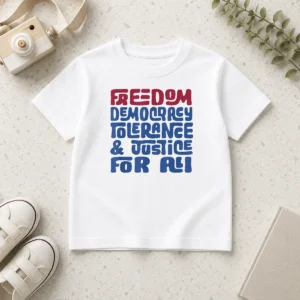 Happy Freedom Democracy Tolerance Justice For All Kids T-Shirt