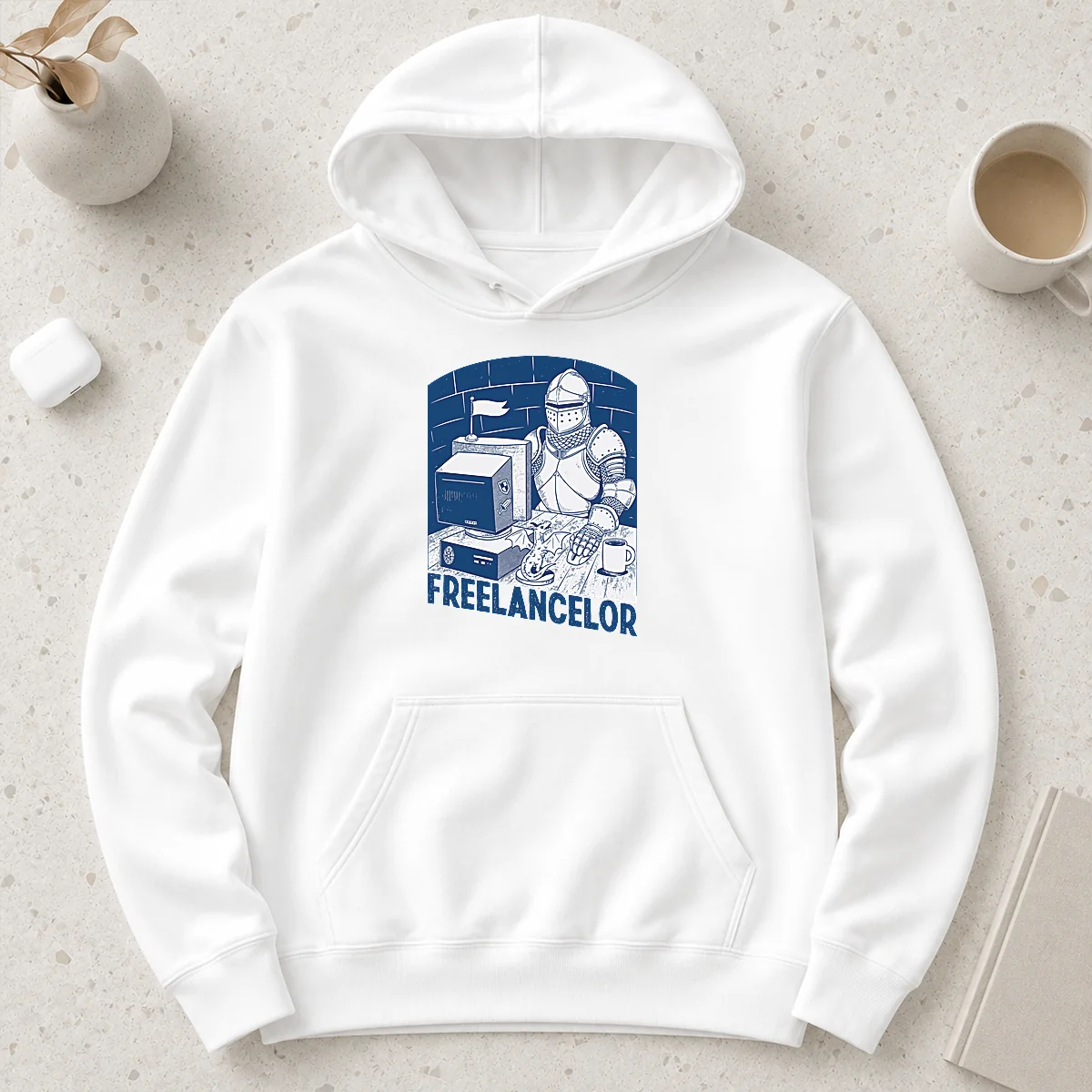 Happy Freelancer Knight Gaming Vintage Funny Gamer Hoodie