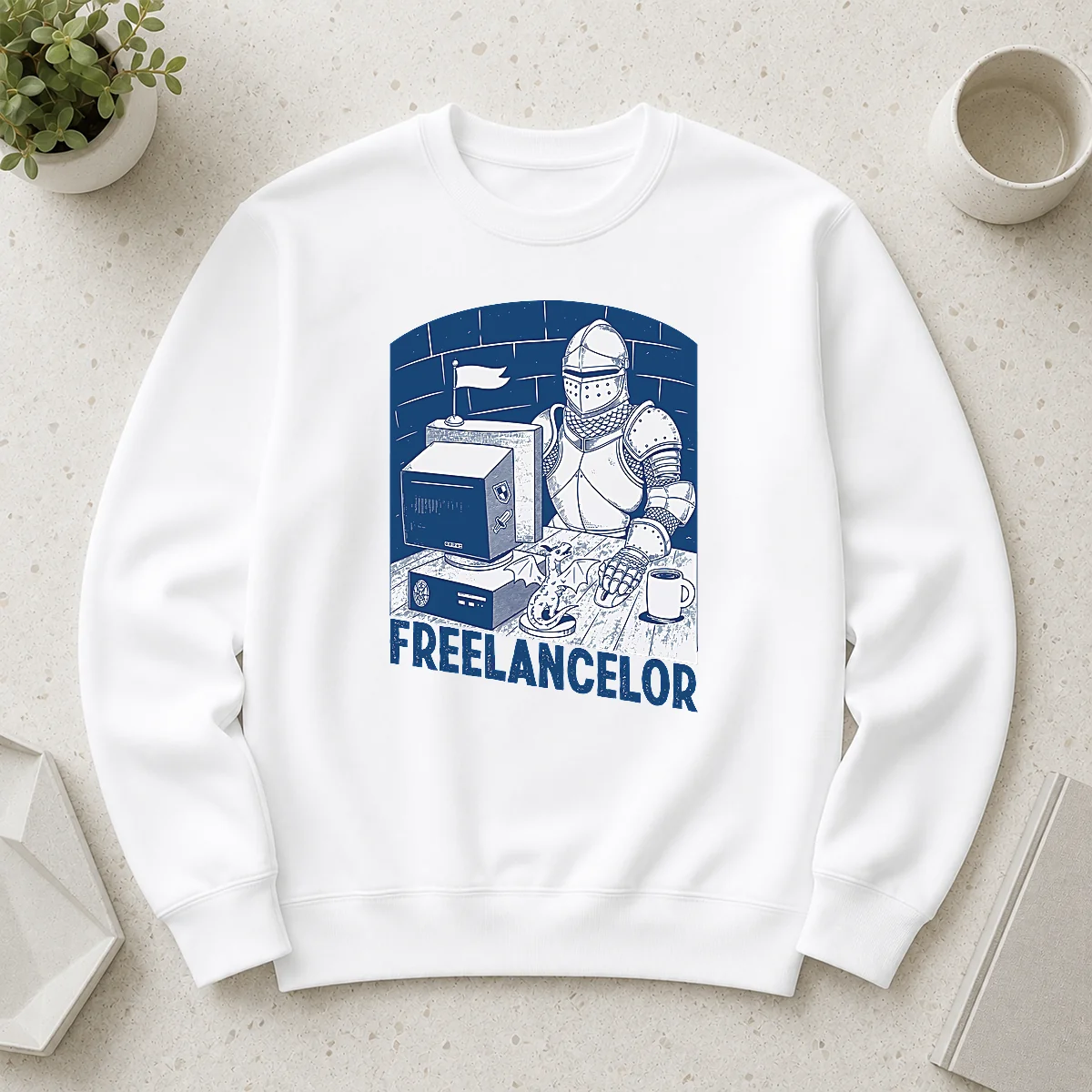 Happy Freelancer Knight Gaming Vintage Funny Gamer Sweater