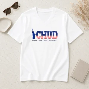 Happy Nice Statue Of Liberty CHUD Change Hope Unity Democracy American Patriot V-Neck Shirt