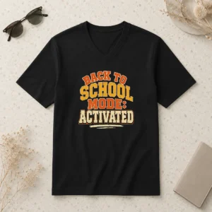 Happy Top Back To School Mode Activated Vintage Students V-Neck Shirt