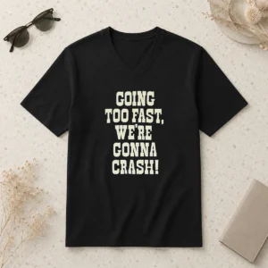 Hot Going Too Fast We Are Gonna Crash Pop Culture Music Fan Lyrics Quote V-Neck Shirt