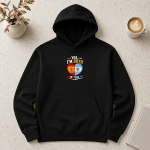 Hot Original Yes I'M Both Of Team Spain And Argentina Heart Flag Hoodie