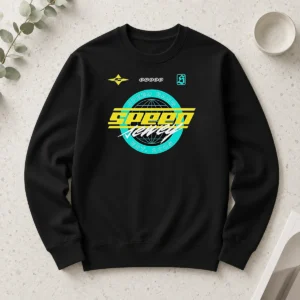 Hot Speed Gang Speed Jewely Globe Logo long sleeve shirt in black with vibrant globe graphic on front