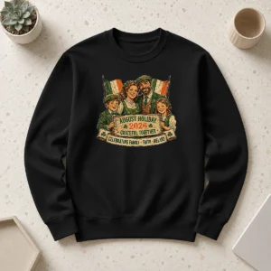 Nice August Holiday Ireland Family Celebration Retro Distressed Sweater