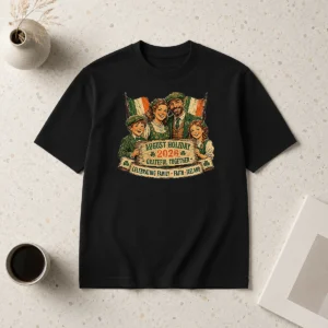 Nice August Holiday Ireland Family Celebration Retro Distressed