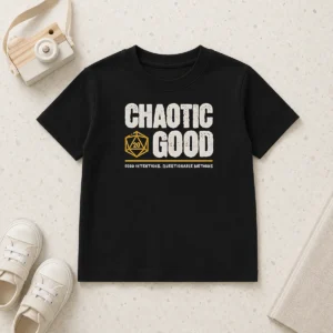 Nice Awesome Chaotic Good Good Intentions Questionable Methods Kids T-Shirt