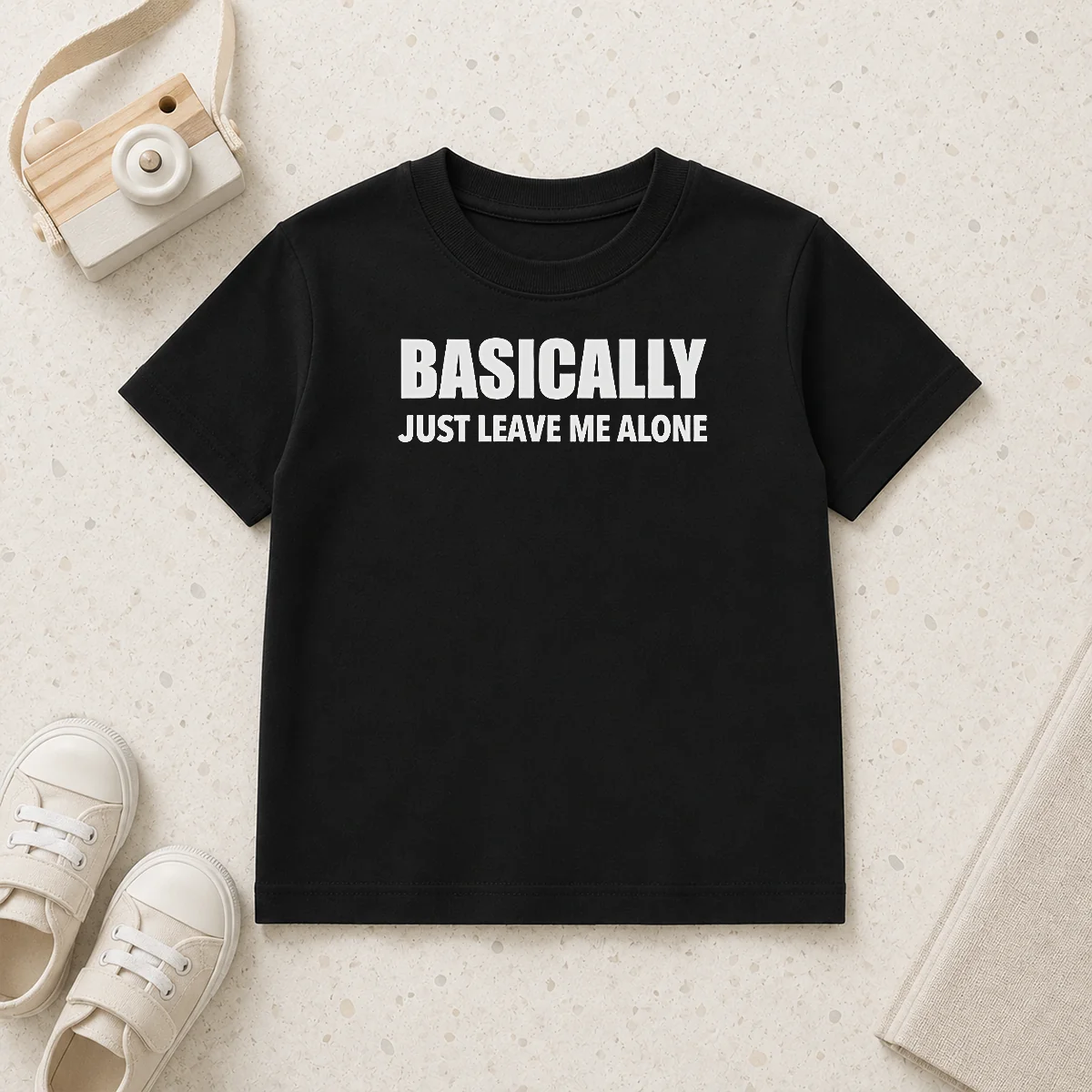 Nice Basically Just Leave Me Alone Sarcastic Kids T-Shirt